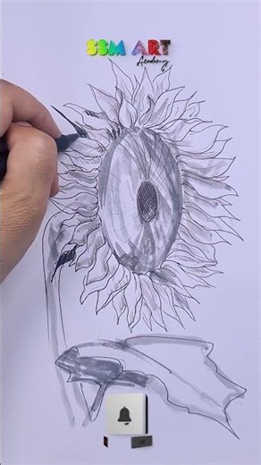 Satisfying Sunflower Drawing 🎨✨ #Shorts #Drawing