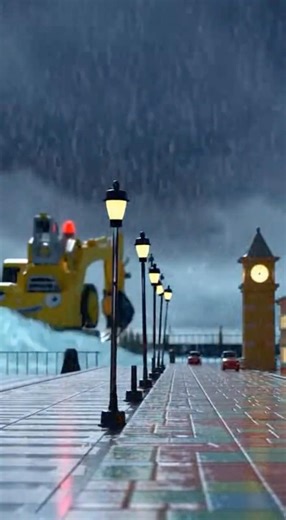 Excavator's Smart Move to Save the Flooded Toy City!😧 #foryou #rescue #excavator #shorts #trucks