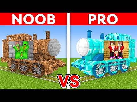 MAIZEN FAMILY: NOOB vs PRO: TRAIN HOUSE Build Challenge in Minecraft