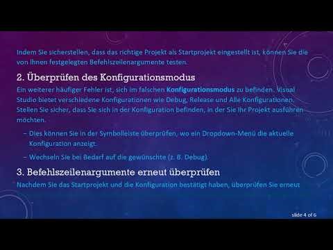 So beheben Sie Probleme mit Befehlszeilenargumenten in Ihrem Visual Studio 2005 Projekt