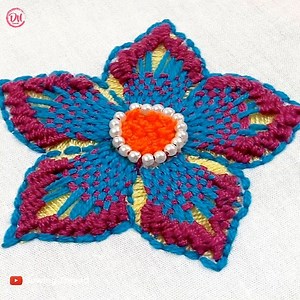 hand embroidery fantasia flower stitches Via Sewing Thread | Dian Embroidery