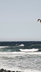 Storm Floris is hitting Europe today with gusts up to 80mph @kimo_verkerk is on the chase 😈 who’s sending it today? #slingshotkite #kiteboarding #bigair #nxt #newschoolbigair | Slingshot Kite