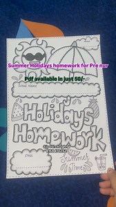 Summer holiday homework for Pre nur #school #preschool #kindergarten #Playschool #viralreels #Prenur #worksheet #holidayshomework #summervacation | Jyoti Arts