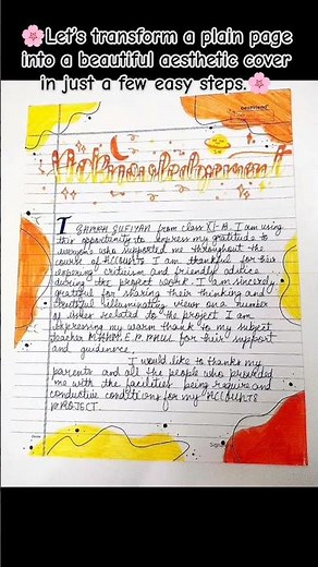 🌸Aesthetic Front Page Design for Projects | Easy Craft & Art Ideas | Handmade Cover Page Tutorial🌸