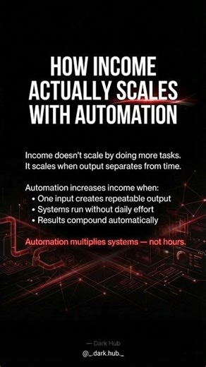 Darkhub |How Income Actually Scales - Automation #Darkhub #Automation #AI #Systems #Leverage #Income