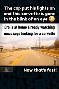 701K views · 6.1K reactions | This police officer tries to pull over this corvette, and in a blink of an eye, it's gone  #fyp #trending #viral #FreedomChasers #reaction #parody #funny #comedy #lol #haha #wild #pursuit #policechase #police #cops #fast #getaway #corvette | Freedom Chasers | Facebook