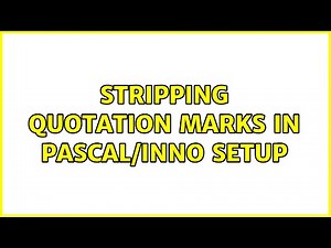Stripping quotation marks in Pascal/Inno Setup