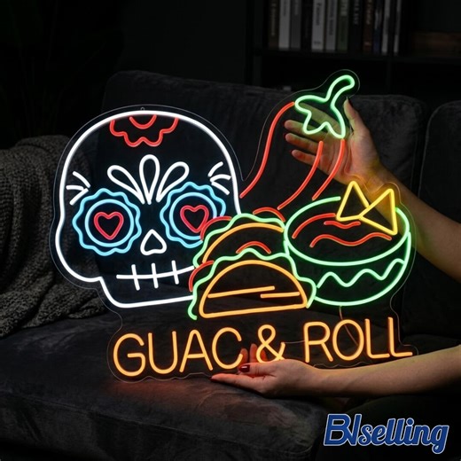 Personalized Mexican Food Neon Sign, Custom Taco Bar LED Wall Art, Restaurant Decor - Etsy