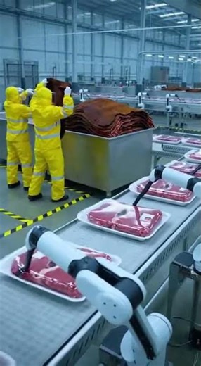 Inside the Industrial Beef Processing Plant: A Raw Journey #youtubeshorts #food #meat #automobile