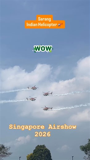 Sridhar Gajulapalli on Instagram: "Sarang - Indian Helicopter 🚁- Singapore Airshow 2026 #singapore #sarang #indianhelicopter #india #singaporeairshow The Singapore Airshow is a biennial aerospace event held in Singapore, which debuted in 2008. It hosts high-level government and military delegations, as well as senior corporate executives around the world, while serving as a global event for leading aerospace companies and budding players (including start-ups) to make their mark in the internati