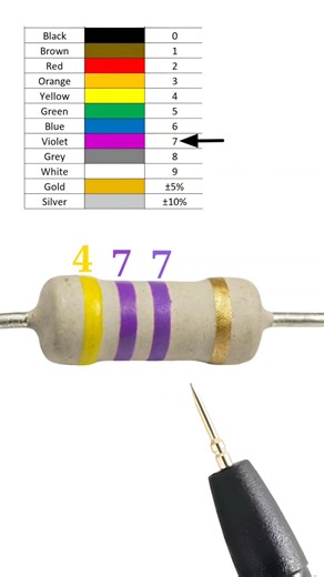 470 mega ohm resistor color code // 470000000 ohm resistor color code // #shortvideo