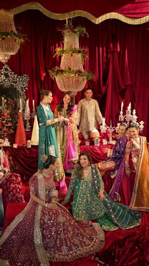 Sable Vogue on Instagram: "Laal Bagh | Bridal Collection LIVE NOW Rooted in historic artistry, the collection draws from old-world aesthetics, bringing together elements from the Renaissance and Mughal periods. The embroideries are intricate and technique-driven, highlighting craftsmanship that requires time, precision, and expertise. Modern silhouettes and refined styling give these traditional influences a contemporary presence, making each outfit both classic and current. Decor: @qasimyar Dig