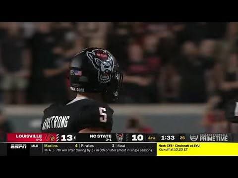 NC State throws horrendous game sealing INT vs Louisville