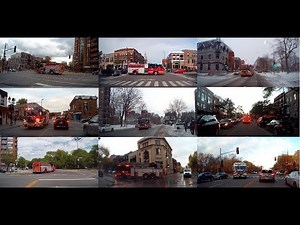 Pompiers de MTL | Montreal Fire Department responding calls Downtown | New | DASHCAM | 50X