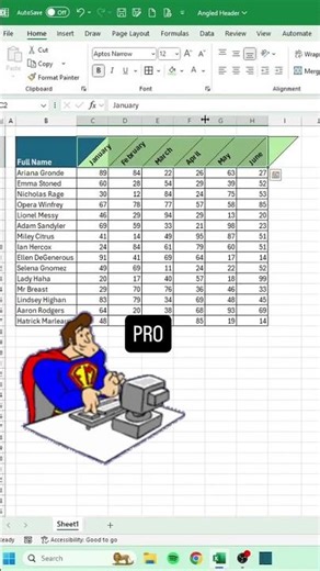 #howto create Angled headers in #excel ? #spreadsheetmagic #exceltips #microsoftoffice #exceltricks