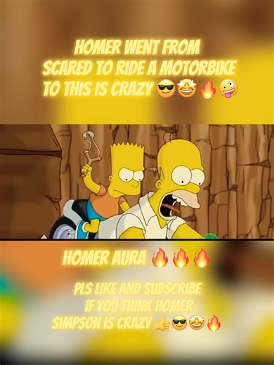 HOMER WENT FROM SCARED TO RIDE A MOTORCYCLE TO A CRAZY MOTORCYCLE GUY🤪🤪😎👍🔥#shorts#simpsons#fyp