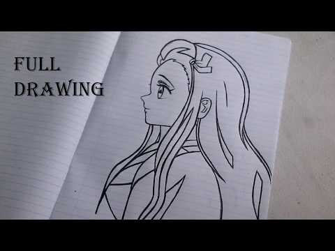 How to Draw Nezuko Side View | Step by Step Anime Drawing | How to draw Nezuko | Demon Slayer