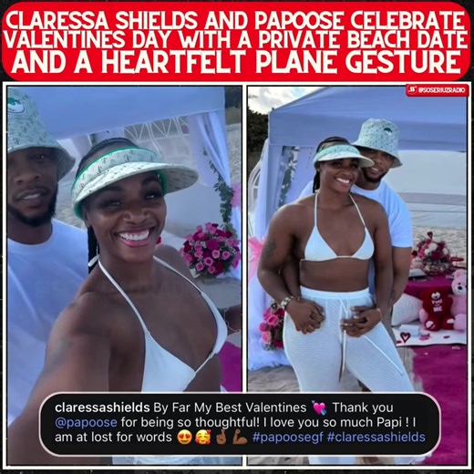 Papoose goes all out for Claressa Shields with romantic beach picnic & surprise message in the sky 🥰❤️ #papoose #claressashields #vday
