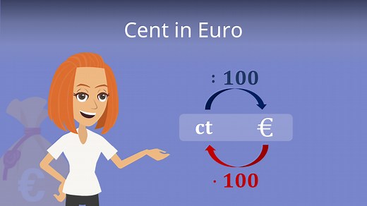 Cent in Euro • Euro in Cent, Geldeinheiten