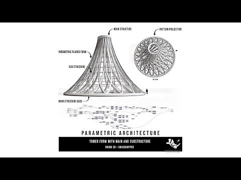 How to make a Tower with Projected Pattern and structure & Rhino Parametric Architecture tutorial