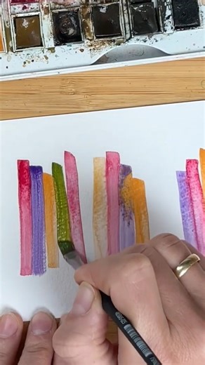 Easy birthday card painting idea 🌈 #watercolor