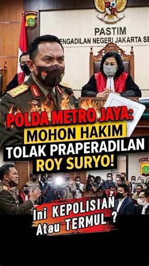 Jakarta Metro Police Request Judge to Dismiss Roy Suryo's Pretrial Motion