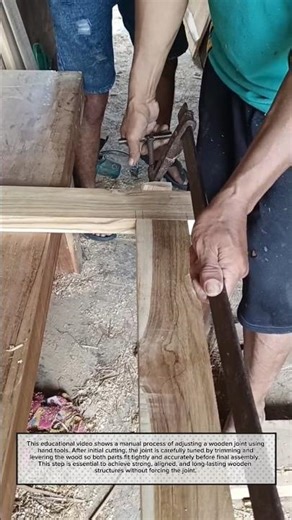 Manual Joint Adjustment Process,Fine-Tuning Wood Connections #carpentry #woodworking #skill