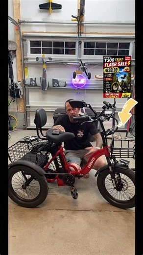 ESKUTE T300 Adult Electric Tricycle Ebike - 48V13Ah Removable Battery, 18*3.0 Tires, 1200W Peak