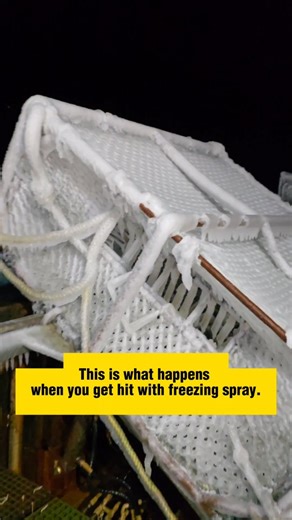 Freezing spray is no joke, especially with a haystack on. Ice adds weight fast and stability changes quick. Always check the weather and leave only when it’s safe.👇🏼 www.highlinerapparel.com Share, Comment, Like👍, Tag a friend 👫 #crabfisherman #beringseafisherman #commercialfisherman #cod #kingcrab #wildalaskasalmon #fisherwoman #alaskafisherman #codsquad #beringseafisherman #beringseaoriginals #fishinglifeforme #commercialfisherman #highmark #highlinerapparel | Highliner Apparel