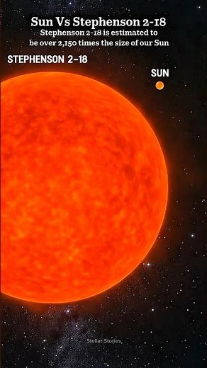 The Real Size Comparison of Sun Vs Stephenson 2-18 🤯 #sun #space