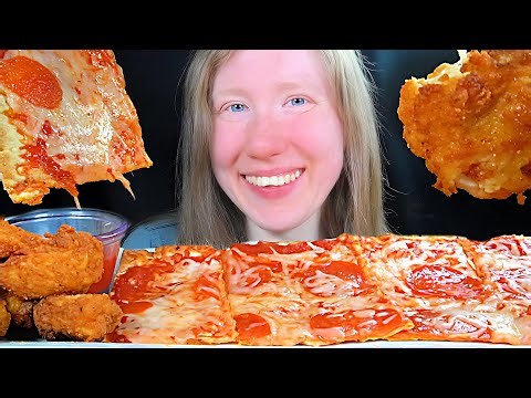 ASMR PIZZA & WINGS MUKBANG EATING SOUNDS