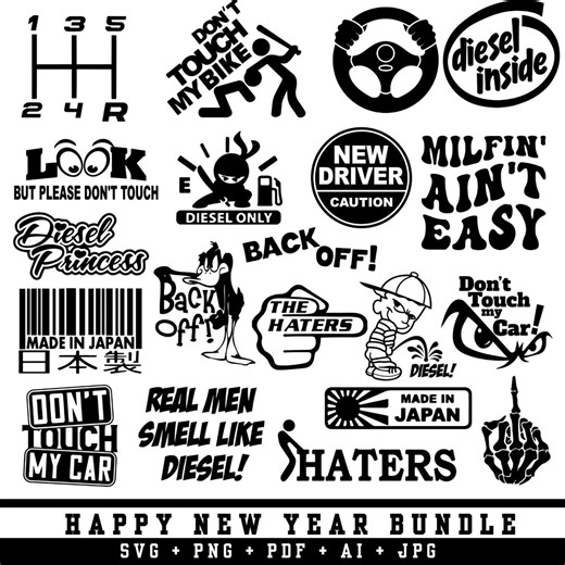 Car Stickers SVG Bundle: Auto Decals, Racing Graphics (digital Download) - Etsy