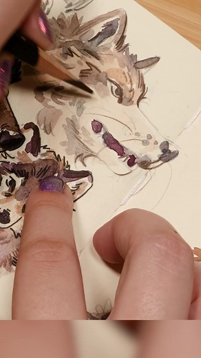 Let's draw some wolves for Autumn! #sketchbook #illustration #watercolour #sketching #wolf #arttok