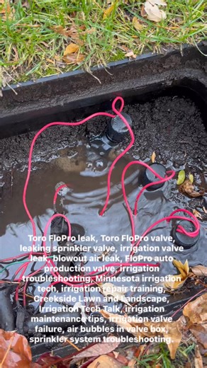 Tom Glenn on Instagram: "When you open the valve box and find a leaking FloPro worse than a mouse 🐭 nest… 😅💧 Fast bubbles, failed seal — this old auto-production valve is giving itself away. If it leaks air during a blowout, it’s leaking water all season. #IrrigationTechTalk #TheAfterSplash #SmartIrrigation #PeerToPeerEducation"