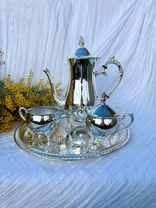 Vintage Silver Plated Tea Set With Tray - Etsy