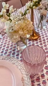 CPC Tablecloth 100% Cotton 60x90 Inch Indian Block Print Rectangle Table Cover, Washable Table Cloth for WeddingsSpring/Summer, Barbeque - Pink Sapphire