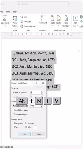 Stop Manual Table Entry Try This Hack #mswordforbeginners #msword #office #microsoftword