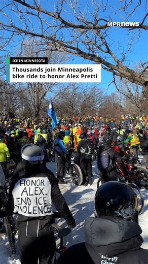 MPR News | Thousands joined an 8.3-mile bike ride in Minneapolis on Saturday afternoon in honor of 37-year-old Alex Pretti, who was shot and killed by... | Instagram