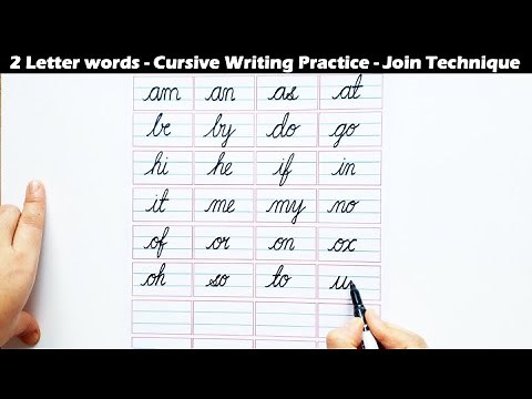 cursive handwriting practice two letter words| Cursive writing for beginners| write 2 letter words