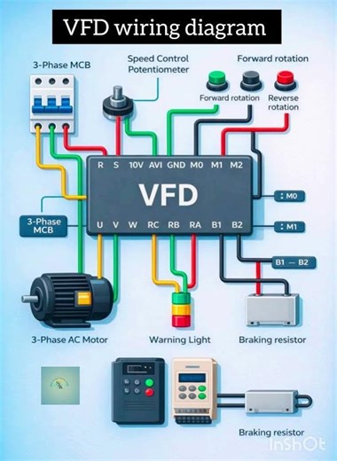 “VFD Wiring Diagram Explained in 5 Minutes ⚡ #Complete VFD Connection Guide #yotube short