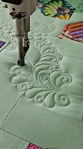 Want your feather designs to pop? Add an echo stitch around the outside! It’s not just pretty—it works as a traveling stitch and helps separate your feathers from background fillers. Plus, it gives the whole design a finished, professional look. I’m a big fan of echo stitching! New to feather quilting? My class Foundations for Free-Motion Quilting Feathers is the perfect place to start. You’ll build confidence one stitch at a time! Mention FEATHER below, and I'll send you info! #MachineQuilting 