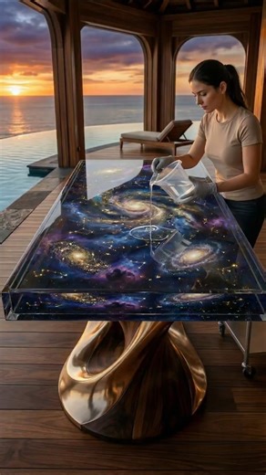Cosmic Nebula Epoxy Table Build 🌌