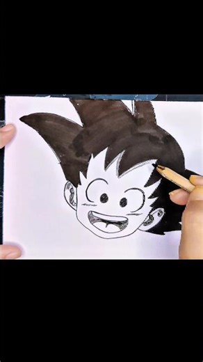 How to Draw Goku Spiky Hair 🤔 #shorts #tutorial #anime