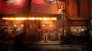 Rainy Night By The Cinema Live Wallpaper - WallpaperWaifu