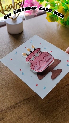 Handmade Birthday Card Idea | Aesthetic & Easy 3D Cake Card | Beautiful Gift for Friends