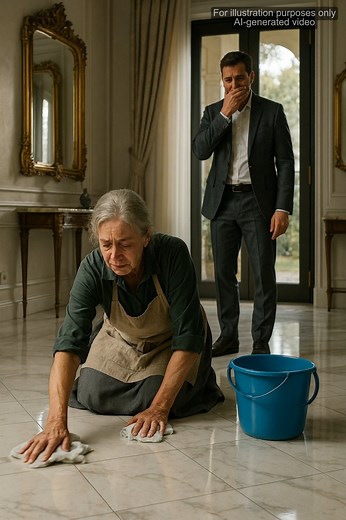 A Billionaire Returned Home to Find His Adoptive Mother Working as a Maid — His Reaction Sh0cked Everyone The elevator doors slid open and Ethan froze. His mother, his anchor, was on her knees, scrubbing floors like a servant, while his fianceé barked orders from the living room. The woman who raised him was trembling, silent, and bruised. He said nothing that night, yet the cameras he planted would soon expose a truth that would destroy everything. It began the night Ethan Wallace came home ear