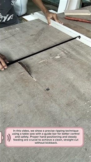 Table Saw Precision Cutting Trick | Straight & Safe Rip Technique #woodworking #carpentry #diy