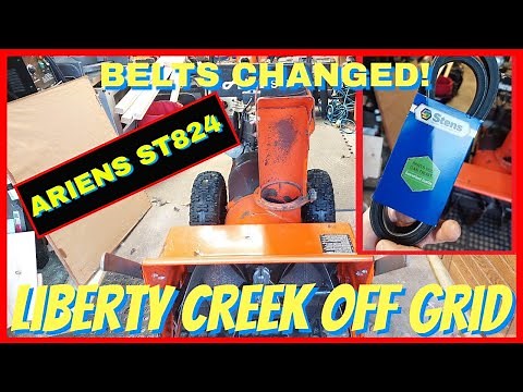 Replacing Ariens ST824 SNOW BLOWER BELTS.