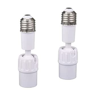 360 Degree Adjustable Extension Adapter, E26 to E26 Bulb Socket Extender, 4.9 Inch 180 Bendable E27 Medium Screw Base Light Converter for LED Fan Incandescent Rotatable Fixtures (1-Pack)