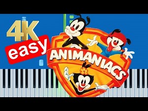 Animaniacs Theme Song (Slow Easy) Piano Beginner Tutorial